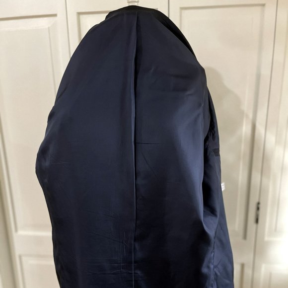 Ferrini Navy Wool Blazer Mens 46L Vintage Sports Coat Blue Single Breast - Picture 7 of 10
